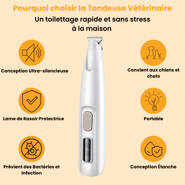 Tondeuse Vétérinaire Ultra-Silencieuse – Chien & Chat